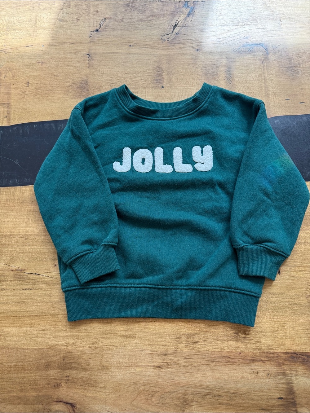 Cat & Jack Green "JOLLY" Pullover Sweatshirt